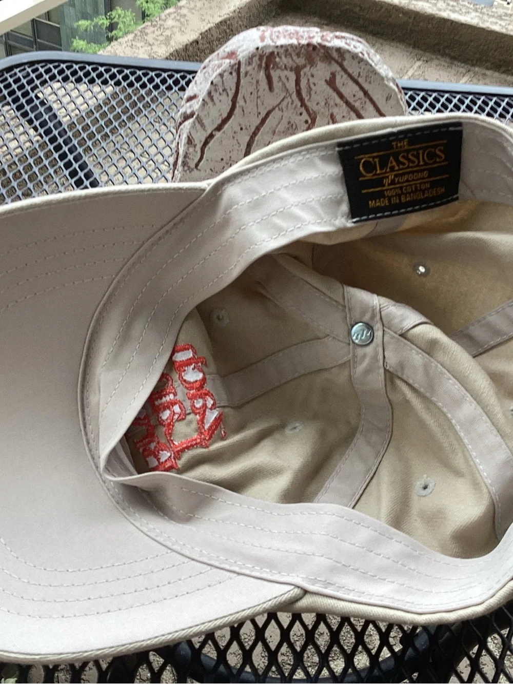 The Classic Khaki Cap with Red Embroidered 